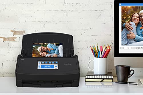 ScanSnap iX1600 Wireless or USB High-Speed Cloud Enabled Document, Photo & Receipt Scanner with Large Touchscreen and Auto Document Feeder for Mac or PC, Black