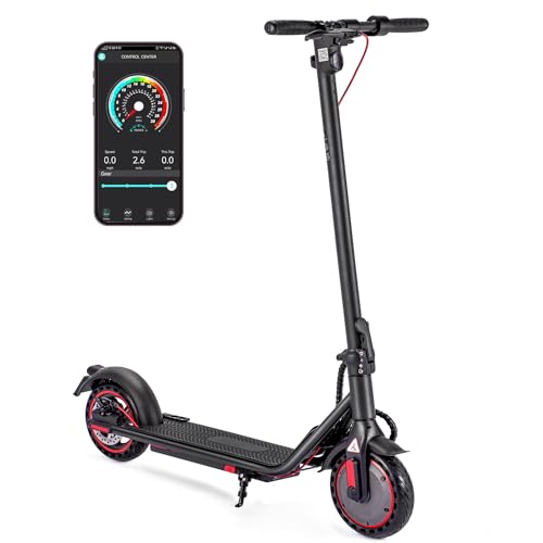 Electric Scooter for Adults, Up to 19 Miles Range, 19 Mph Folding Commute E-Scooter with 8.5" Solid Tires, Dual Braking System and App Control …