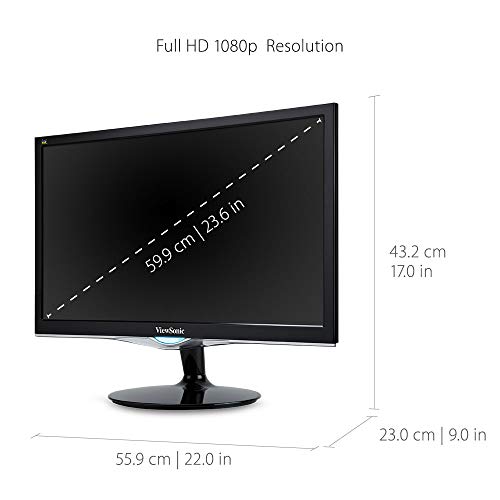 ViewSonic VX2452MH 24 Inch 2ms 60Hz 1080p Gaming Monitor with HDMI DVI and VGA inputs