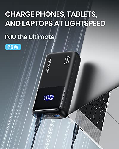 INIU Power Bank, 25000mAh 65W USB C Laptop Portable Charger, PD QC Fast Charging 3-Output External Battery Pack for Laptop MacBook Dell XPS iPad Tablet Steam Deck iPhone 15 14 13 Pro Samsung S22 etc