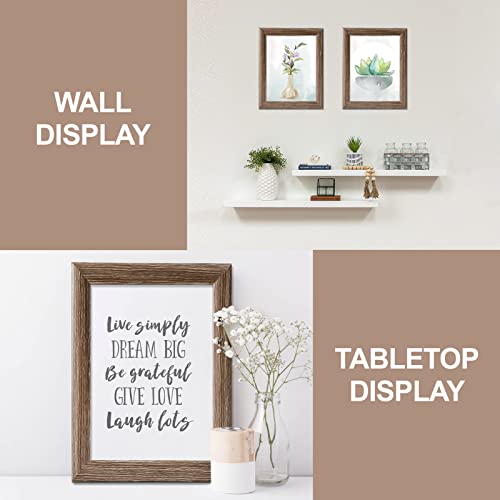 4x6 Picture Frames Rustic with High Definition Glass, Distressed Farmhouse Picture Frame for Wall or Tabletop Display, Photo Frames, Set of 6