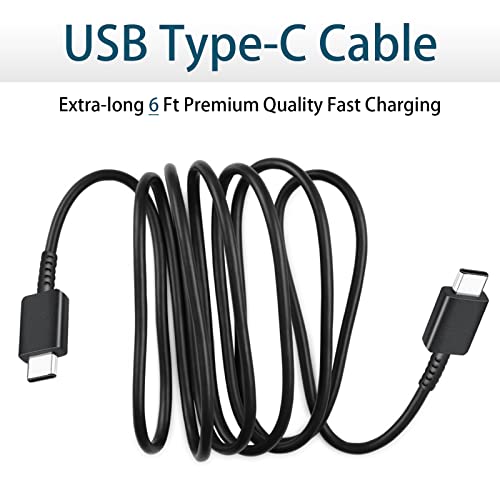 <2Pack> USB C Charger, 25W Samsung Super Fast Charger with Type C Charger Cable 6ft Type C Charger Fast Charging for Samsung Galaxy S23 Ultra/S23/S23+/S22/S22 Ultra/S22+/S21 Ultra/S20 Ultra/Note 20