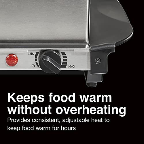 Proctor Silex Buffet Server & Food Warmer, Adjustable Heat, for Parties, Holidays and Entertaining, Two 2.5 Quart Oven-Safe Chafing Dish Set, Stainless Steel