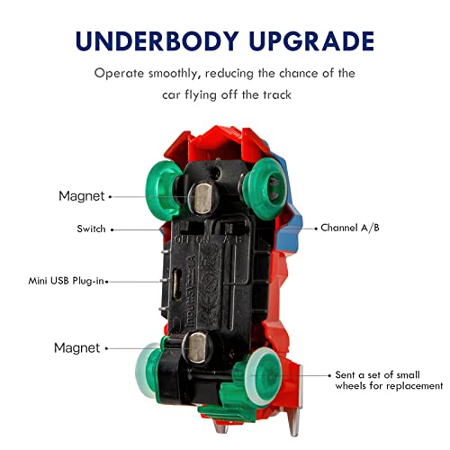 INSGEN Magnetic Slot Car Race Track Sets for Kids - Electric Remote Control Track Builder Toys for Boys Ages 6-12