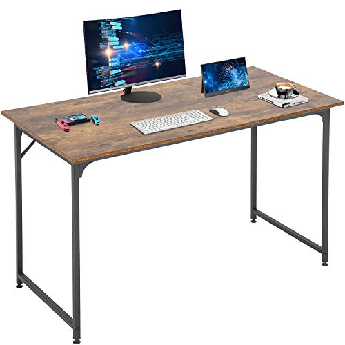 Computer Desk Home Office Desk 48”W x 24”D Gaming Desk Corner Writing Black Large Student Art Modren Simple Style PC Wood and Metal Desk Workstation for Small Space,Vintage