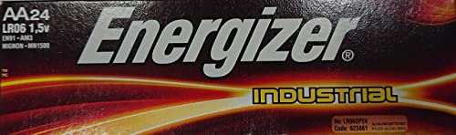 Energizer EN91 Industrial Alkaline Batteries, AA (Box of 144 Batteries) - Made in The USA or Singapore