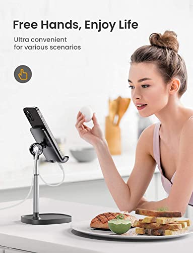 LISEN Cell Phone Stand, Height Angle Adjustable Phone Stand for Desk, Thick Case Friendly Phone Holder Stand, Taller iPhone Stand Compatible with All Mobile Phones,iPhone, Switch,iPad,Tablet(4-10in)