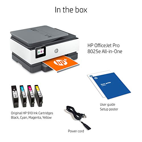 HP OfficeJet Pro 8025e Wireless Color All-in-One Printer with bonus 6 free months Instant Ink with HP+ (1K7K3A), Gray