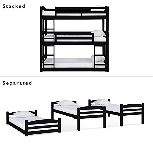 DHP Phoenix Triple Floor Bunk Bed | Black | DL7891TBBB model