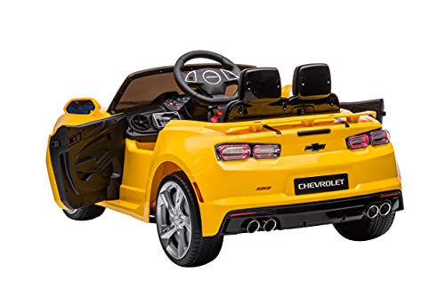 DAKOTT Kids Ride On Sports Car, 12V Battery Powered Chevy Camaro w/Parent Remote Control, Bluetooth, Horn, Music & Headlights Taillights for 3-6 Years