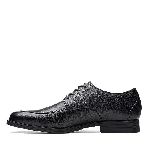 Clarks Men's Whiddon Apron Oxford, Black Tumbled Leather, 15