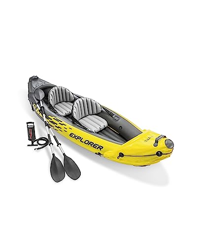 INTEX 68303EP Excursion Pro K1 Inflatable Kayak Set: Includes Deluxe 86in Aluminum Oars and High-Output Pump
