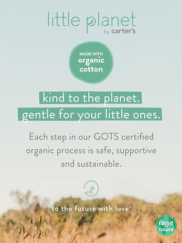 little planet by carter's Unisex Baby Organic Signature Stitch Cardigan, Grey Heather, 9 Months