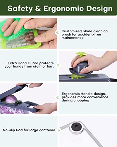 Vegetable Chopper 18-in-1 Veggie Choppers, Food Dicer Onion Chopper Vegetable Cutter Veggie Chopper with Egg Slicer, Food Choppers with Container for Salad Potato Tomato Carrot Garlic