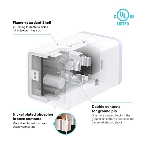 Kasa Smart Plug HS103P2, Smart Home Wi-Fi Outlet Works with Alexa, Echo, Google Home & IFTTT, No Hub Required, Remote Control,15 Amp,UL Certified, 2-Pack White