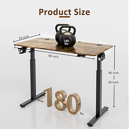 Azonanor Standing Desk - Stand up Desk with Splice Board, Electric Adjustable Height Desk, 48 x 24 Inches Sit Stand Home Office Desk