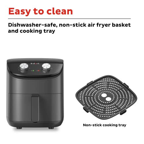 Instant Essentials 4QT Air Fryer Oven, From the Makers of Instant Pot with EvenCrisp Technology, Nonstick and Dishwasher-Safe Basket, Fast Cooking, Easy-to-Use, Includes Free App with over 100 Recipes
