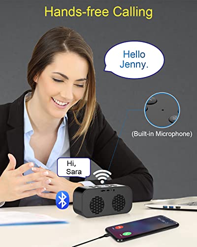 AFK Alarm Clock for Bedroom/Office,Digital Clock with Bluetooth Speaker,Small Alarm Clock for Heavy Sleepers Adults/Teens with Dual Alarms,Mirror LED Display,Hands-Free Calling.(12H Format,Upgraded)