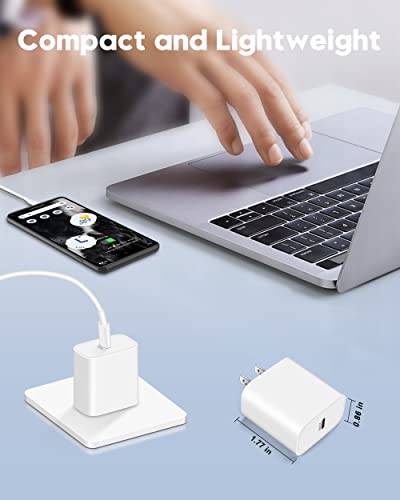 20W Apple Fast Charger for 2022/2021/2020/2018 iPad Pro 12.9/11, iPad 10th Generation, iPad Air 5th/4th, iPad Mini 6, 2Pack USB C Wall Charger Block Type C Fast Charging Plug with 6FT USB C to C Cable