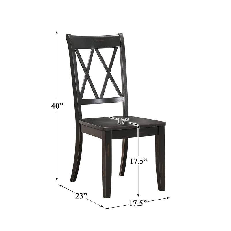 Homelegance Dining Chair (Set of 2), Wood, Black
