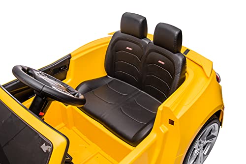 DAKOTT Kids Ride On Sports Car, 12V Battery Powered Chevy Camaro w/Parent Remote Control, Bluetooth, Horn, Music & Headlights Taillights for 3-6 Years