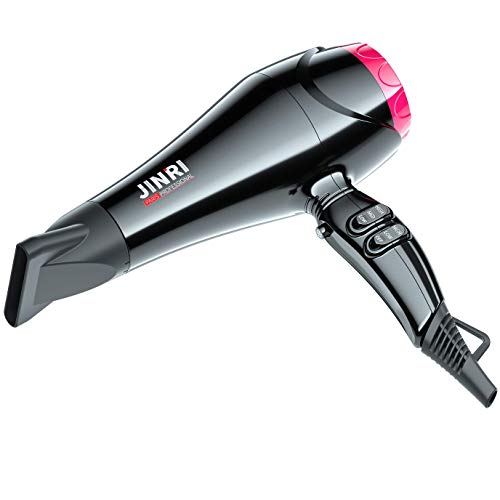 JINRI Hair Dryer Professional Blow Dryer Fast Dryer with Ceramic Ionic,Black (Normal Size)