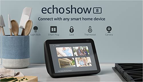 Echo Show 8 (2nd Gen, 2021 release) | HD smart display with Alexa and 13 MP camera | Charcoal