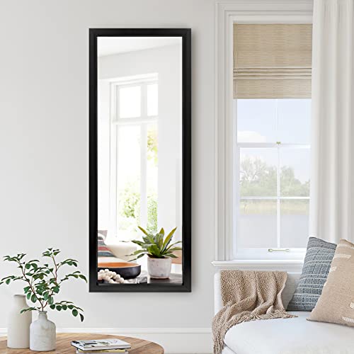 NeuType Wall-Mounted Mirror 43"x16" Rectangular Hanging Mirror Wall Mirror Hanging or Leaning Against Wall Best for Bedroom Living Room Dressing Mirror Polystyrene Frame,Origin Black(No Stand)
