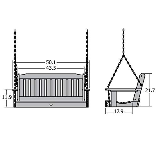 highwood AD-PORL2-WAE Lehigh Porch Swing, 4 Feet, Whitewash
