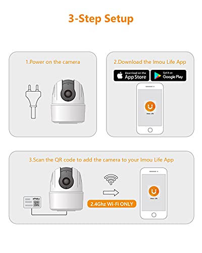 Imou 2K Indoor Security Camera 2.4GHz WiFi Camera for Home Security, Plug-in Surveillance Camera 4MP, IP Camera 360 View with Human & Sound Detection, Night Vision, 2-Way Audio, Smart Tracking