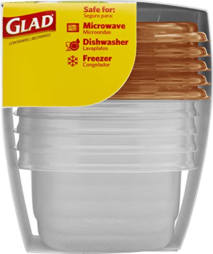 GladWare Home Snack Food Storage Containers, Small Rectangle Holds 9 Ounces of Food, 5 Count Set | With Glad Lock Tight Seal, BPA Free Containers and Lids