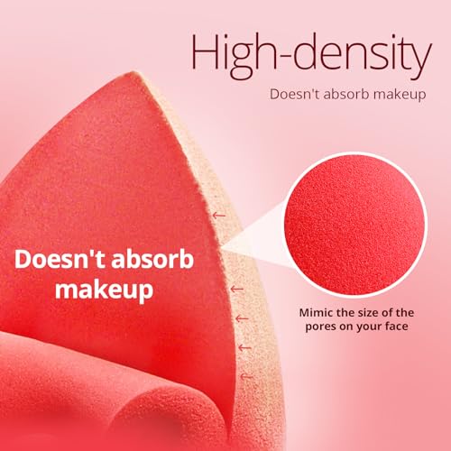 BEAKEY 5 Pcs Makeup Sponges Set, Latex-Free Blender, Perfect for Liquid, Cream, Powder, Soft Wonder Blender Boun Boun Beauty Sponges, Beauty Gift Set