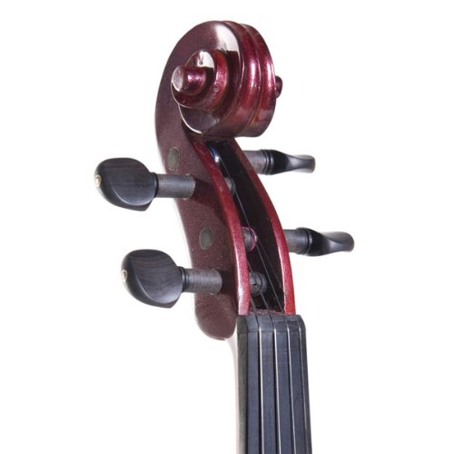 Cecilio CEVN-1NA Style 1 Silent Electric Solid Wood Violin with Ebony Fittings in Metallic Red Mahogany, Size 3/4