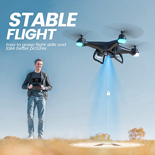 Holy Stone HS110D FPV RC Drone with 1080P HD Camera Live Video 120 Wide Angle WiFi Quadcopter with Gravity Sensor, Voice Control, Gesture Control, Altitude Hold, Headless Mode, 3D Flip RTF 2 Batteries