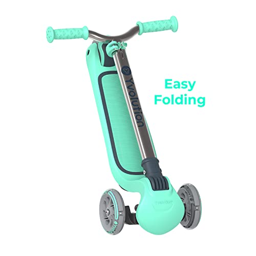 Yvolution Y Glider Air Scooter for Kids, 3 Wheel Scooter for Toddlers 4 Adjustable Height Glider with Kick Scooters, Lean to Steer with LED Flashing Light for Children Ages 3+ Years Old (Green)