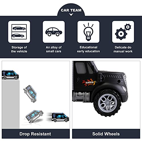 JODUDLR Toddler Toys for 3 4 Year Old Boys,Large Transport Cars Carrier Set Truck Toys with 12 Die cast Vehicles Truck Toys Cars,Ideal Christmas Easter Gifts Toys for Kids Age 3 7, One Size