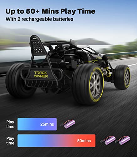 DODOELEPHANT Remote Control Car RC Cars Metal Drift 1/20 Scale Fast 10MPH 2.4Ghz 2WD All Terrain 2X Batteries 50 Min Play Sport Racing Hobby Toy Vehicle Xmas Birthday Gifts for Boys Girls Adults