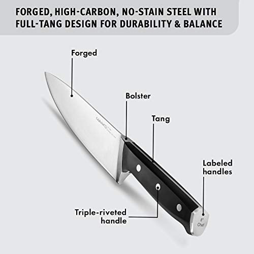 Calphalon Classic Kitchen Knife Set with Self-Sharpening Block, 12-Piece High Carbon Knives