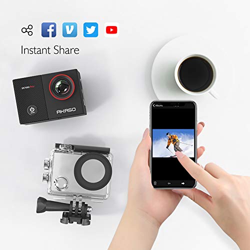 AKASO EK7000 Pro 4K Action Camera with Touch Screen EIS 131ft Waterproof Camera Remote Control Underwater Camera with Helmet Accessories Kit