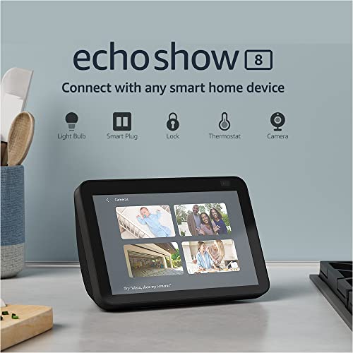 Echo Show 8 (2nd Gen, 2021 release) | HD smart display with Alexa and 13 MP camera | Charcoal