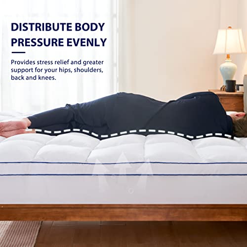 Hokway Twin Mattress Pad, Extra Thick Mattress Topper with 8-21" Deep Pocket, 1000GSM Down Alternative Overfilled, Quilted Fitted Pillow Top Soft Cooling Mattress Protector