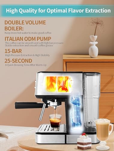 Gevi Espresso Machine, Espresso Maker with Milk Frother Steam Wand, Compact Espresso Super Automatic Espresso Machines for home Cappuccino, Latte