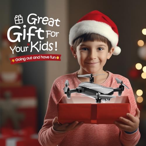 DEERC D20 Mini Drone for Kids with 720P HD FPV Camera Remote Control Toys Gifts for Boys Girls with Altitude Hold, Headless Mode, One Key Start Speed Adjustment, 3D Flips 2 Batteries, Black