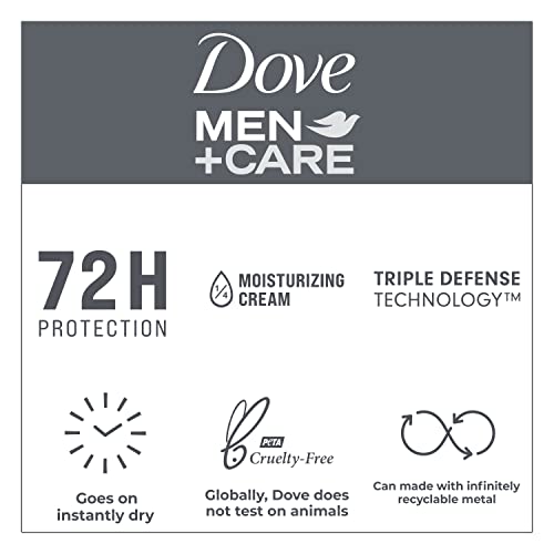 Dove Men+Care Antiperspirant Deodorant Dry Spray Clean Comfort 3 Count For Men 48-hour Sweat and Odor Protection with Triple Defense Technology 3.8 oz