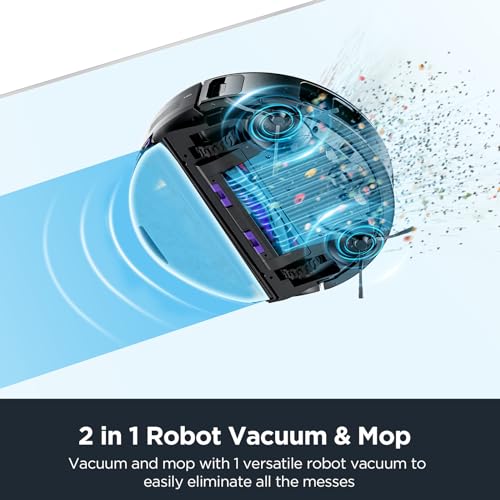 EUREKA E10s Robot Vacuum and Mop Combo 2 in 1, Bagless Self-Emptying Station, 45-Day Capacity, 4000pa Suction&Auto Lifting Mop, Smart LiDAR Navigation For Carpet, Hard Floors, Pet Hair, App Controlled