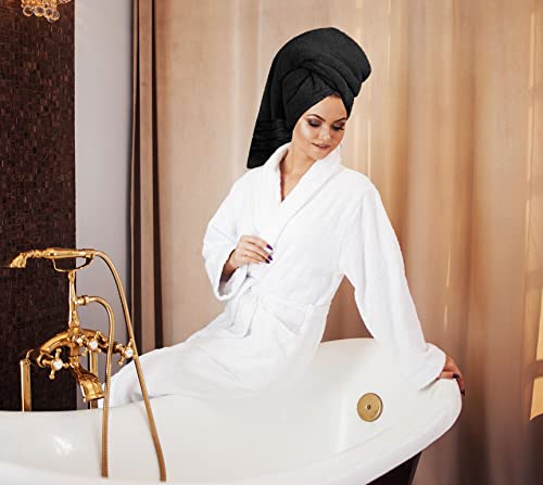 Utopia Towels 8-Piece Luxury Towel Set, 2 Bath Towels, 2 Hand Towels, and 4 Wash Cloths, 600 GSM 100% Ring Spun Cotton Highly Absorbent Viscose Stripe Towels Ideal for Everyday use (Black)