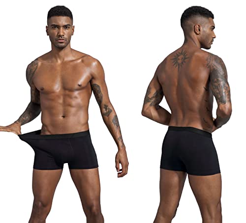 SMNDY Men's Underwear Boxer Briefs Soft Cotton No Ride-up Trunks Breathable Sports Underwear 5 Pack-HTB-5B-L