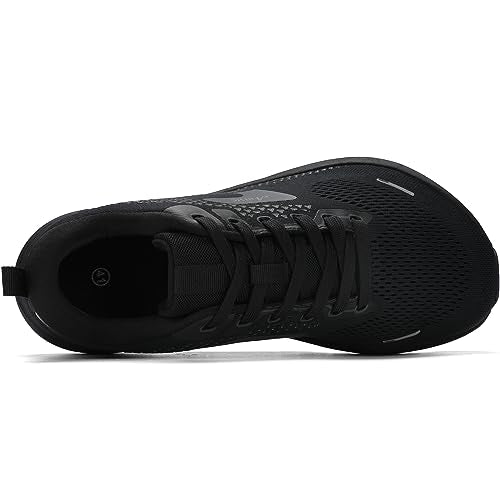 JJMIMAIFJ Wide Toe Box Shoes for Men Extra Wide Width Zero Drop Running Shoes Lightweight Breathable Neutral Cushioned Walking Shoes Athletic Tennis Wide Shoes Black