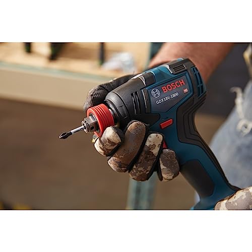 BOSCH GDX18V-1800B12 18V Two-In-One 1/4 In. and 1/2 In. Bit/Socket Impact Driver/Wrench Kit with 2 Ah Standard Power Battery