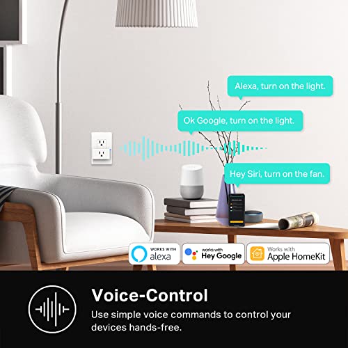Kasa Smart Plug Mini 15A, Apple HomeKit Supported, Smart Outlet Works with Siri, Alexa & Google Home, UL Certified, App Control, Scheduling, Timer, 2.4G WiFi Only, 4-Pack (EP25P4), White